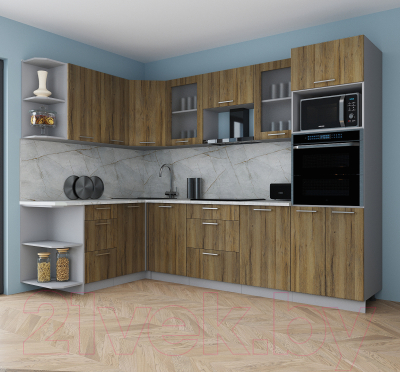 Кухонный гарнитур Интерлиния Мила Gloss 1.68x2.8 левая