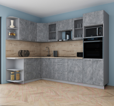 Кухонный гарнитур Интерлиния Мила Gloss 1.68x2.8 левая