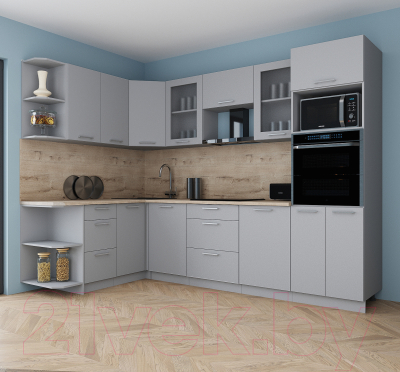 Кухонный гарнитур Интерлиния Мила Gloss 1.68x2.8 левая