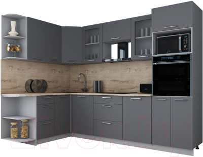 Кухонный гарнитур Интерлиния Мила Gloss 1.68x2.8 левая - фото