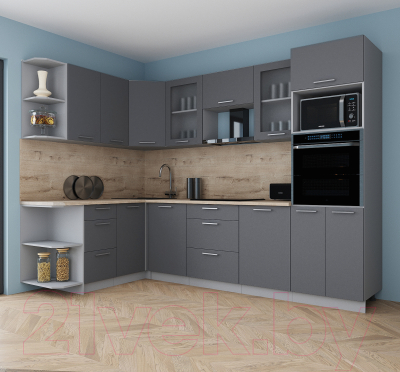 Кухонный гарнитур Интерлиния Мила Gloss 1.68x2.8 левая