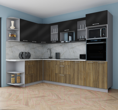 Кухонный гарнитур Интерлиния Мила Gloss 1.68x2.8 левая