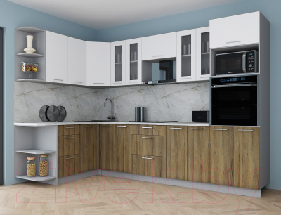 Кухонный гарнитур Интерлиния Мила Gloss 1.68x3.0 левая