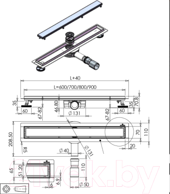Трап для душа Roxen Supra Black 91050-60