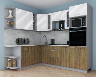 Готовая кухня Интерлиния Мила Gloss 1.88x2.4 левая
