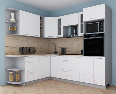 Готовая кухня Интерлиния Мила Gloss 1.88x2.4 левая