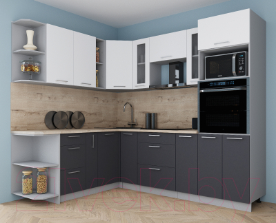 Готовая кухня Интерлиния Мила Gloss 1.88x2.4 левая