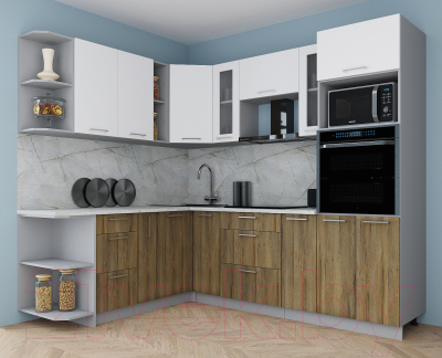 Готовая кухня Интерлиния Мила Gloss 1.88x2.4 левая