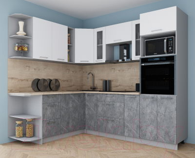 Готовая кухня Интерлиния Мила Gloss 1.88x2.4 левая
