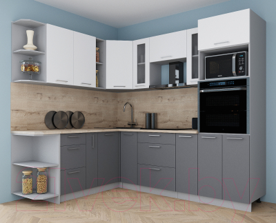 Готовая кухня Интерлиния Мила Gloss 1.88x2.4 левая