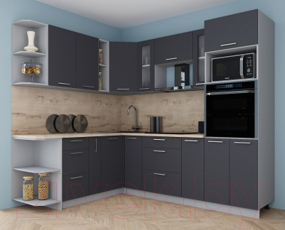 Готовая кухня Интерлиния Мила Gloss 1.88x2.4 левая