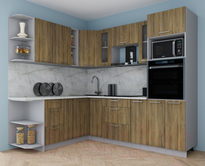 Готовая кухня Интерлиния Мила Gloss 1.88x2.4 левая