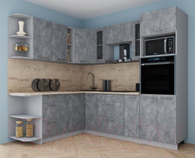 Готовая кухня Интерлиния Мила Gloss 1.88x2.4 левая