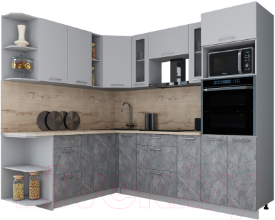 Готовая кухня Интерлиния Мила Gloss 1.88x2.4 левая - фото