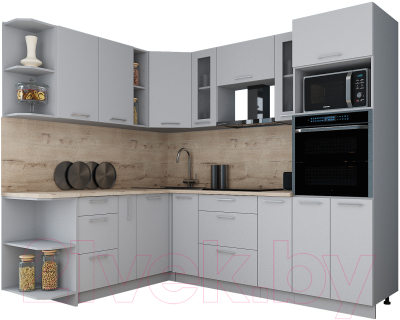 Готовая кухня Интерлиния Мила Gloss 1.88x2.4 левая - фото