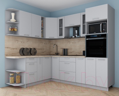 Готовая кухня Интерлиния Мила Gloss 1.88x2.4 левая