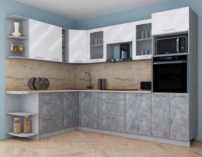 Кухонный гарнитур Интерлиния Мила Gloss 1.88x2.8 левая