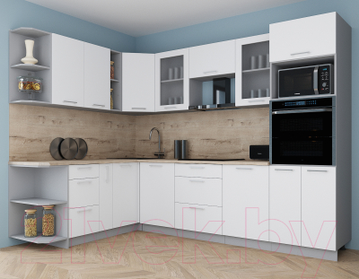 Кухонный гарнитур Интерлиния Мила Gloss 1.88x2.8 левая