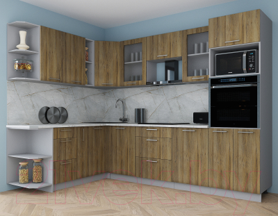 Кухонный гарнитур Интерлиния Мила Gloss 1.88x2.8 левая