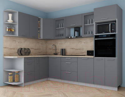 Кухонный гарнитур Интерлиния Мила Gloss 1.88x2.8 левая