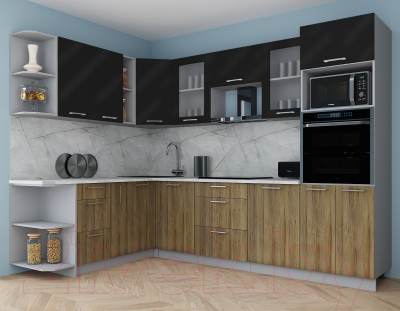 Кухонный гарнитур Интерлиния Мила Gloss 1.88x2.8 левая