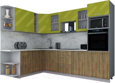 Кухонный гарнитур Интерлиния Мила Gloss 1.88x2.8 левая - фото