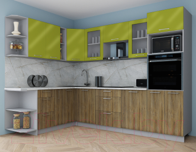 Кухонный гарнитур Интерлиния Мила Gloss 1.88x2.8 левая