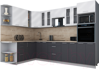 Кухонный гарнитур Интерлиния Мила Gloss 1.88x3.0 левая - фото