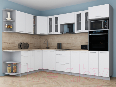 Кухонный гарнитур Интерлиния Мила Gloss 1.88x3.0 левая