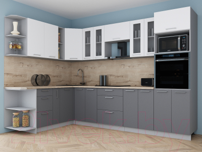 Кухонный гарнитур Интерлиния Мила Gloss 1.88x3.0 левая