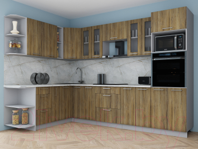 Кухонный гарнитур Интерлиния Мила Gloss 1.88x3.0 левая