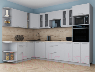 Кухонный гарнитур Интерлиния Мила Gloss 1.88x3.0 левая