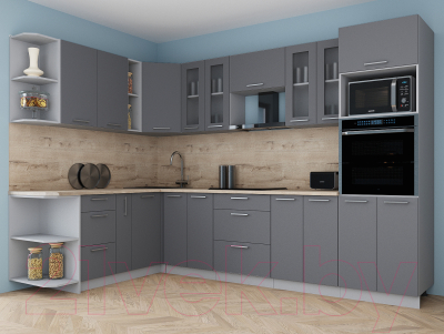 Кухонный гарнитур Интерлиния Мила Gloss 1.88x3.0 левая