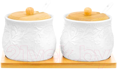 Набор емкостей для хранения Elan Gallery Веточки-цветочки / 950288 - фото