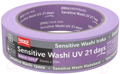 Лента малярная Beorol Brutal 21 день UV Washi Paper 30мм/33м - фото