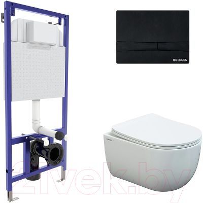 Унитаз подвесной с инсталляцией Berges Ventas Rimless / 043344 - фото