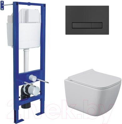 Унитаз подвесной с инсталляцией Berges Quattro S Rimless / 043362 - фото