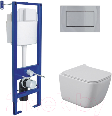 Унитаз подвесной с инсталляцией Berges Quattro S Rimless / 043364 - фото