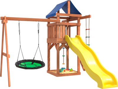 Игровой комплекс National Tree Company С зелеными качелями гнездо Свиби IgroWoods / ДП-4 - фото