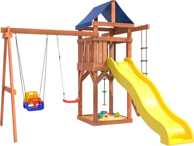 Игровой комплекс National Tree Company С качелями лодочка и качелями 3 в 1 IgroWoods ДП-5 - фото