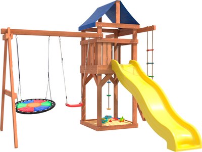 Игровой комплекс National Tree Company С качелями лодочка и гнездом Свиби IgroWoods / ДП-8 - фото