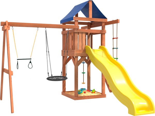 Игровой комплекс National Tree Company С трапецией и качелями гнездо 60 IgroWoods ДП-14 - фото