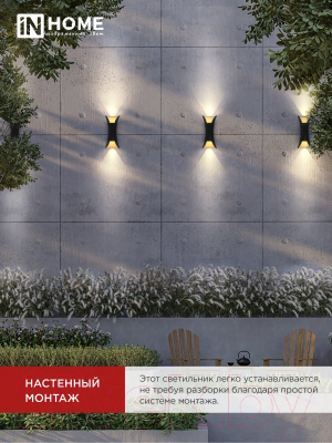 Бра уличное INhome CANDY-8В 8Вт 3000К IP54 / 4690612051895