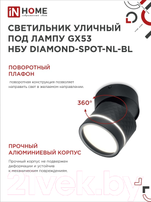 Бра уличное INhome DIAMOND-SPOT-NL-BL / 4690612052915