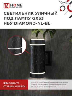 Бра уличное INhome DIAMOND-2xGX53-NL-BL / 4690612051635