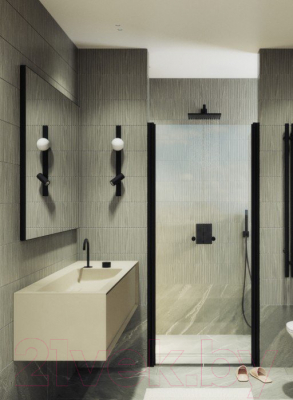 Душевая дверь MaybahGlass MGD-422-6 (прозрачное стекло/черный)