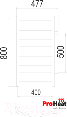 Полотенцесушитель водяной ProHeat Classic 40х80