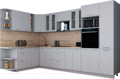 Кухонный гарнитур Интерлиния Мила Gloss 1.88x3.4 левая - фото