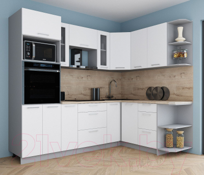 Кухонный гарнитур Интерлиния Мила Gloss 1.68x2.4 правая