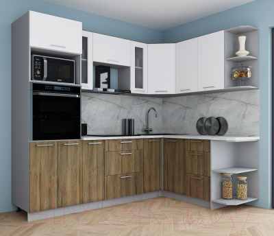 Кухонный гарнитур Интерлиния Мила Gloss 1.68x2.4 правая